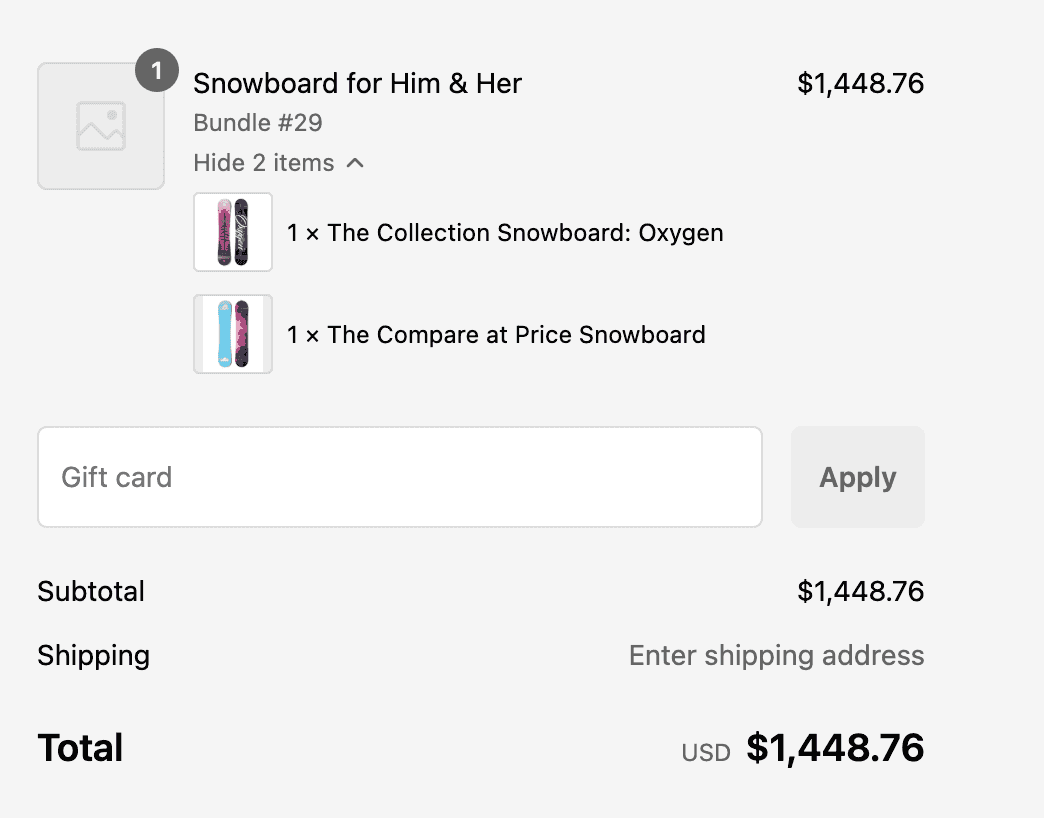 Checkout out with mix and match bundle Checkout out with mix and match bundle
