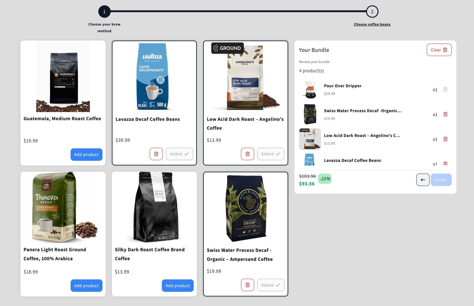 Brew method and beans bundle on NeatBundles demo store