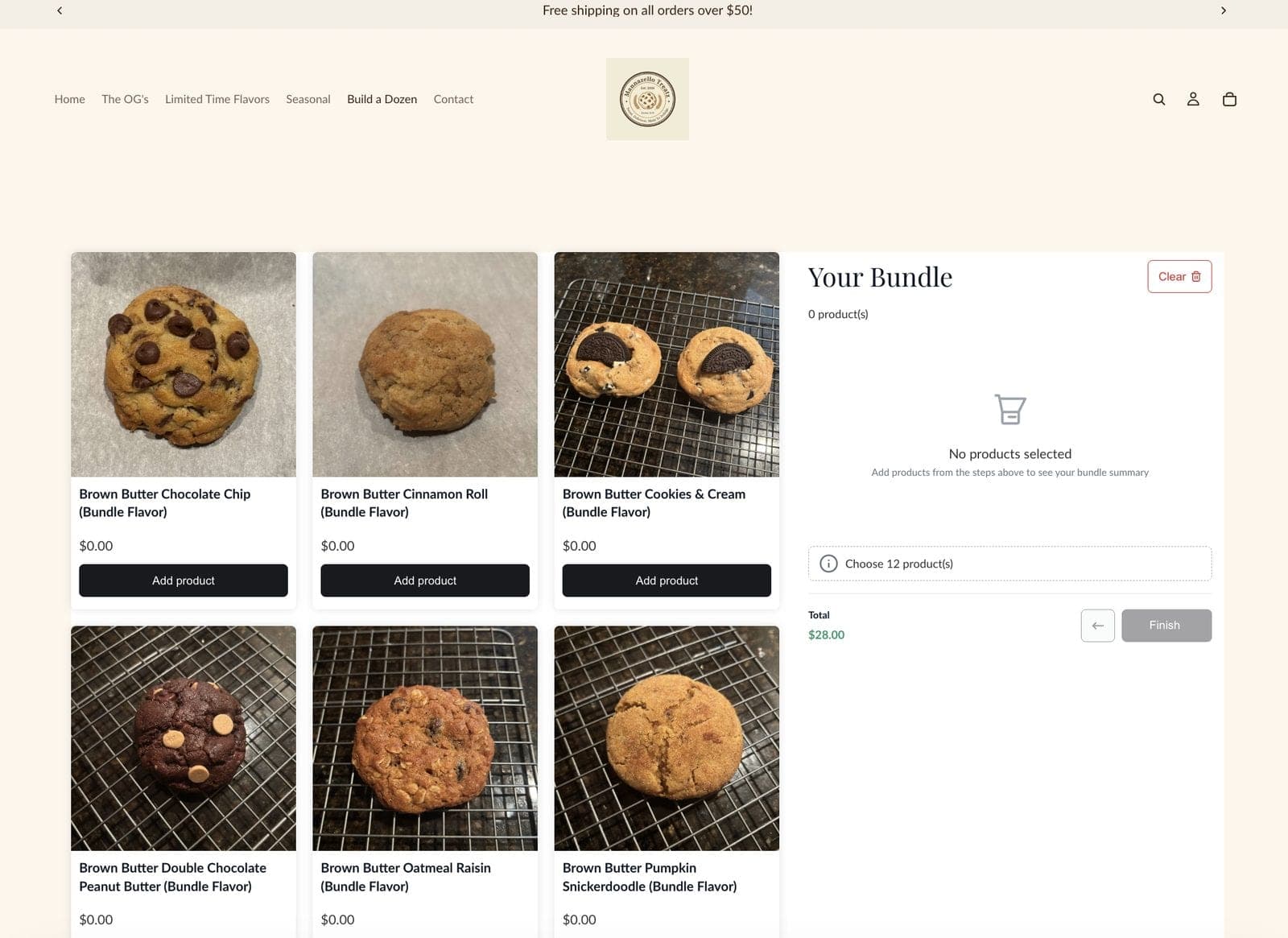 Build a dozen cookies bundle on Mannazello Treatz