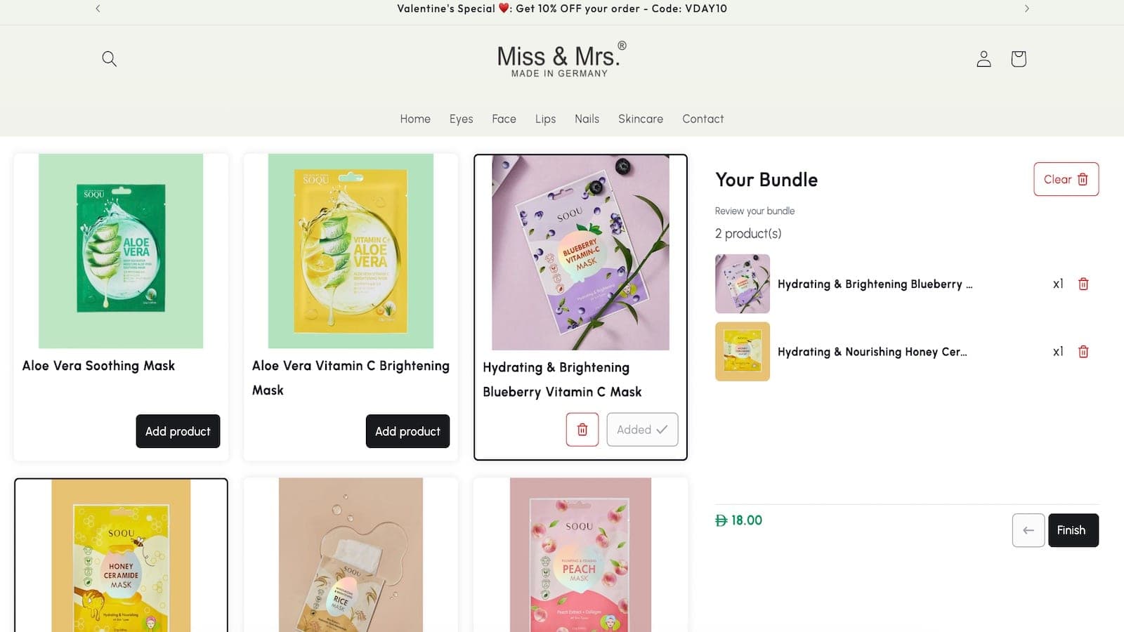 Pick your own face mask set bundle on Miss & Mrs.
